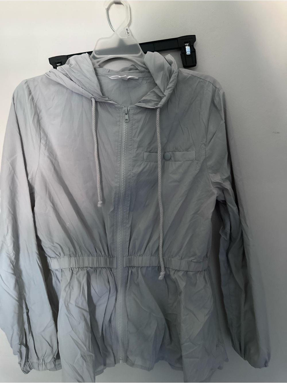 Jack by BB Dakota Light Gray Hooded Anorak Utility Windbreaker Jacket M